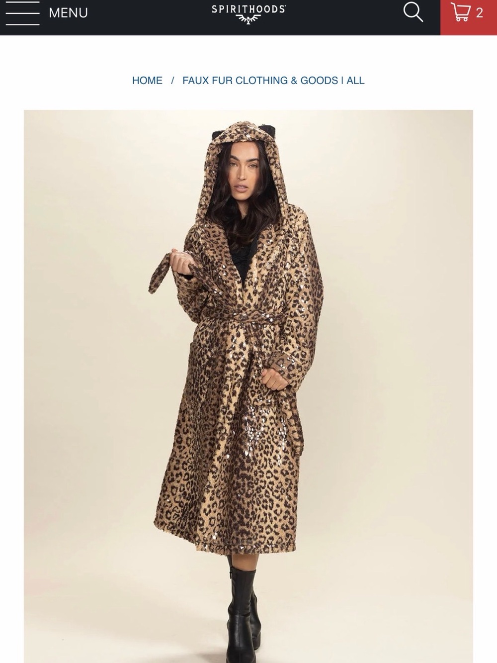 SpiritHoods CLASSIC WOMEN'S LONG FAUX FUR COAT | SRI LANKAN LEOPARD PRINT